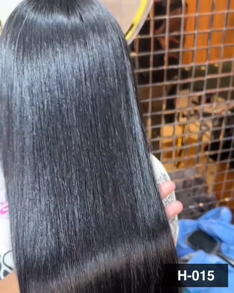 Long black hair falling straight and glossy from the crown, seen from behind at Salon By Babita, Haldwani — reference H-015