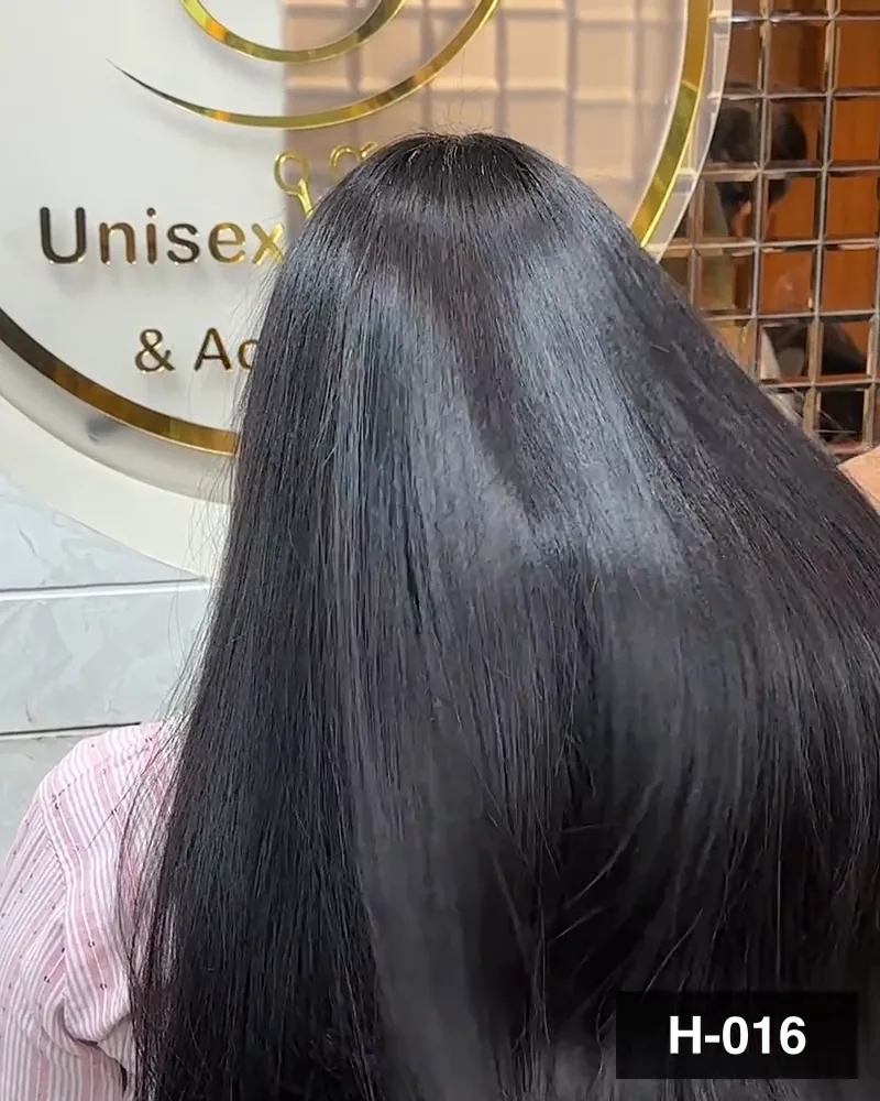 Long black hair drawn straight and released down the back, seen from behind at Salon By Babita, Haldwani — reference H-016