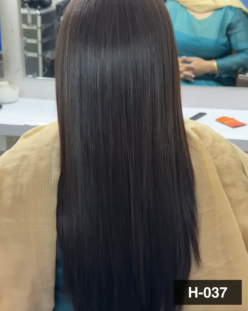 Long black hair falling straight down the back, seen from behind at Salon By Babita, Haldwani — reference H-037