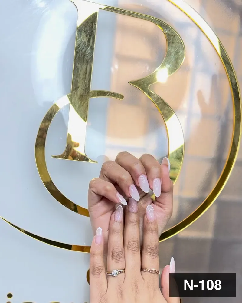 A pink and white ombré french long square nail set on both hands at Salon By Babita, Haldwani — reference N-108