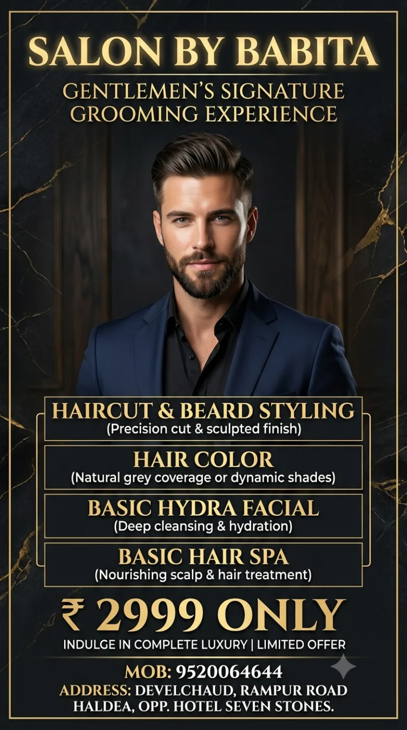 Gentlemen's Signature Grooming Experience poster — haircut, hair colour, facial and hair spa at Salon By Babita, Haldwani
